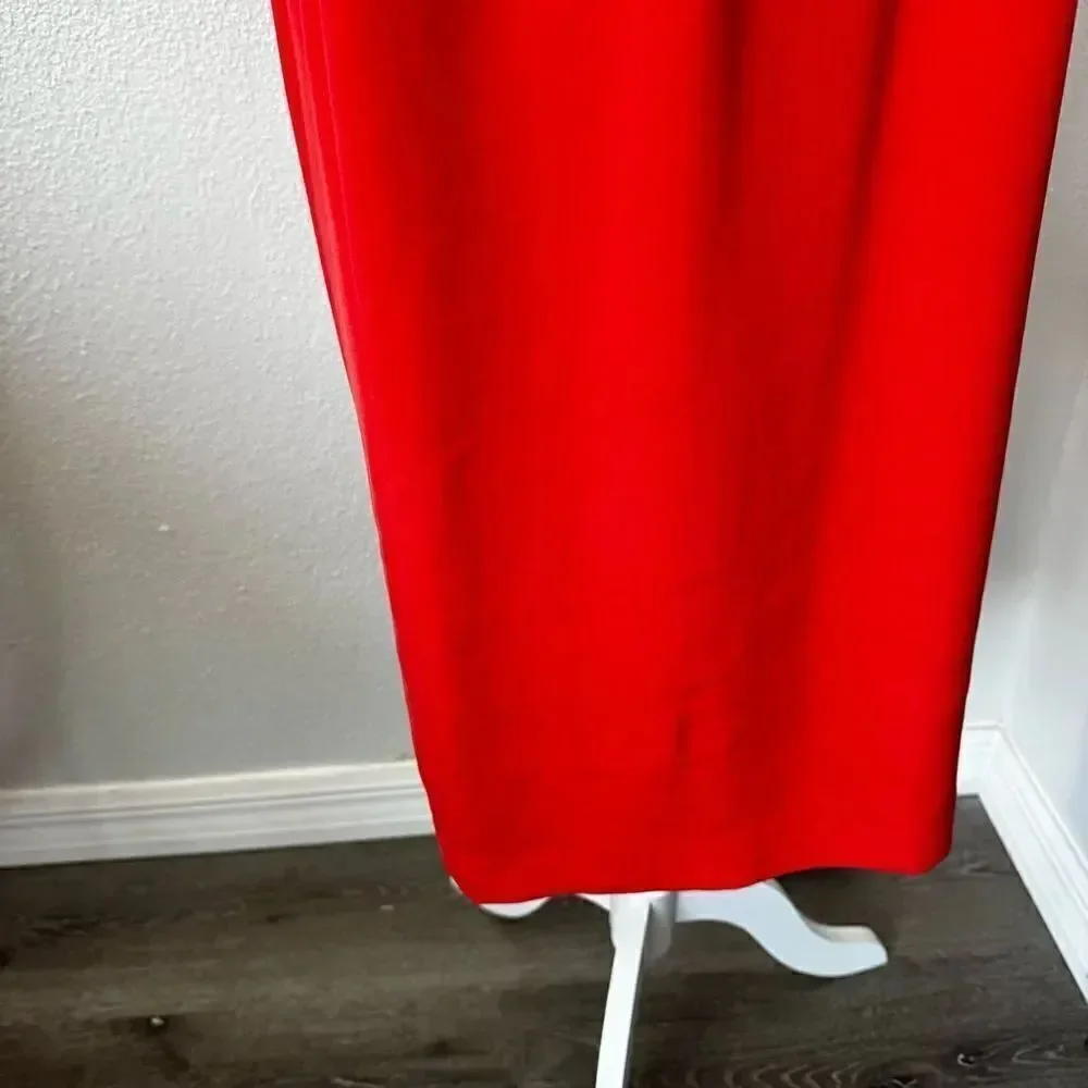 Shomi by Miller Shor Red Dress 100% Silk Short Sleeve Dress SZ 12